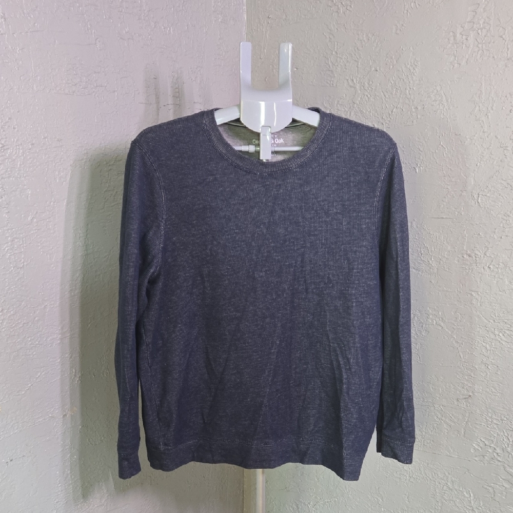 ^Blue Crewneck Sweater Versatile Knit Casual